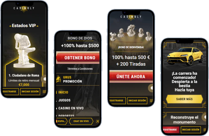 Casinoly Casino versión móvil con bonos, programa VIP y promociones
